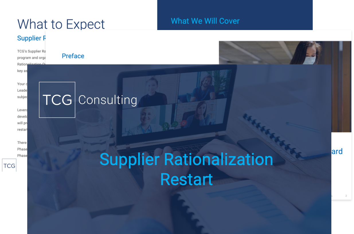 Post COVID19 Supplier Rationalization TCG Consulting